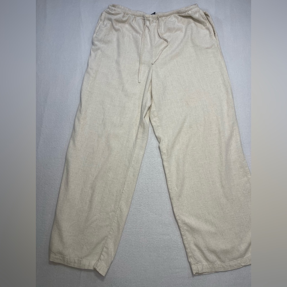 Sincerely Jules Sincerely Jules Linen Blend Wide Leg Pants Cream Women’s XL